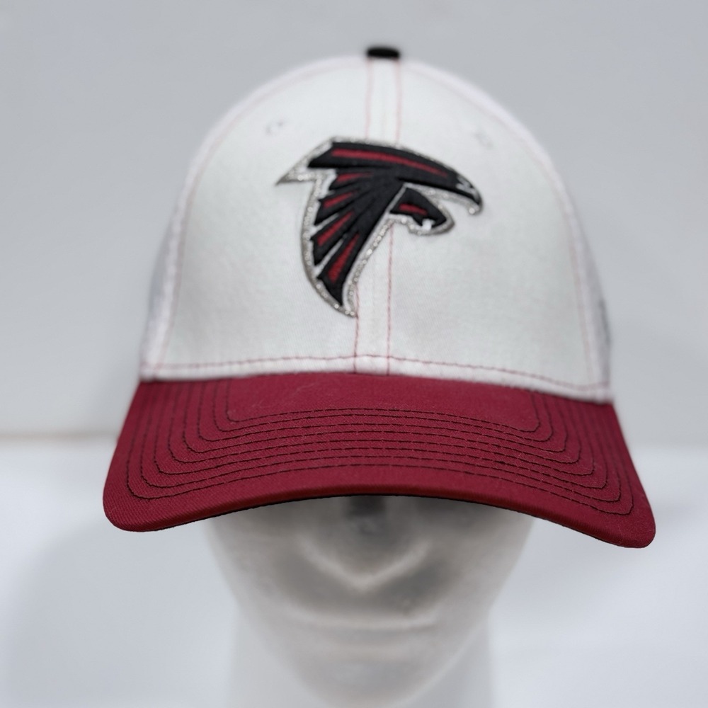 Atlanta Falcons NFL Hat Cap Fitted S/M New Era White and Red Mesh Back Football